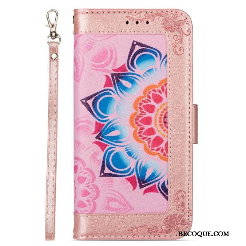 Kotelot Samsung Galaxy S22 5G Suojaketju Kuori Strappy Mandala Koristelu