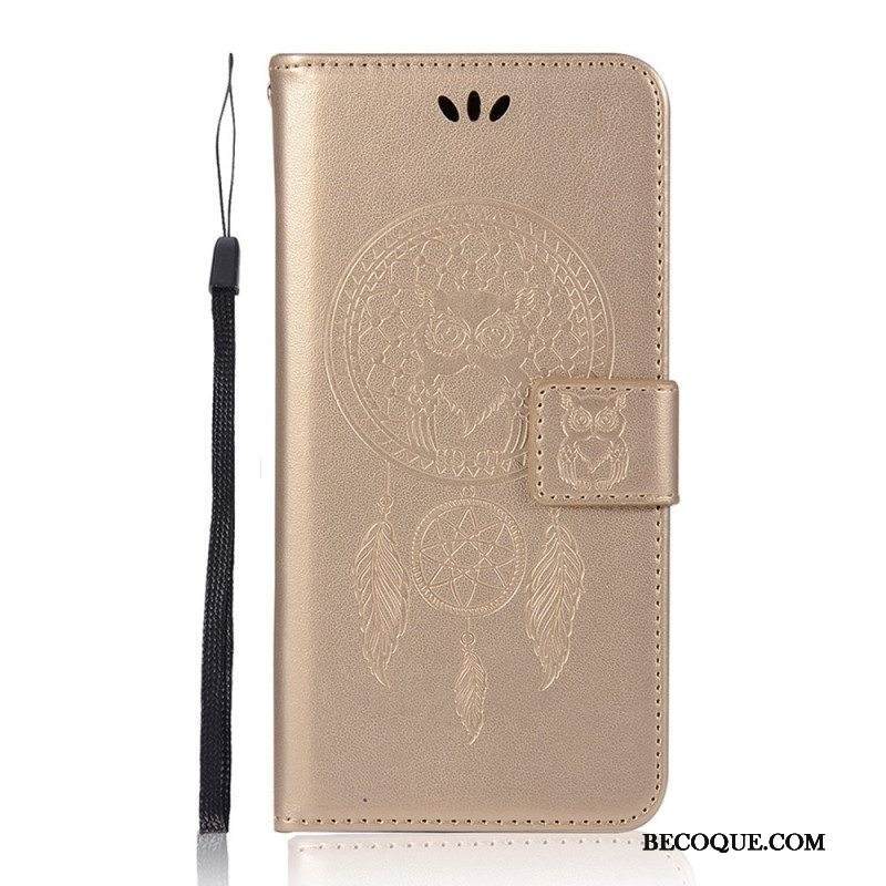 Kotelot Samsung Galaxy S22 Plus 5G Nahkaefekti Dreamcatcher Owl