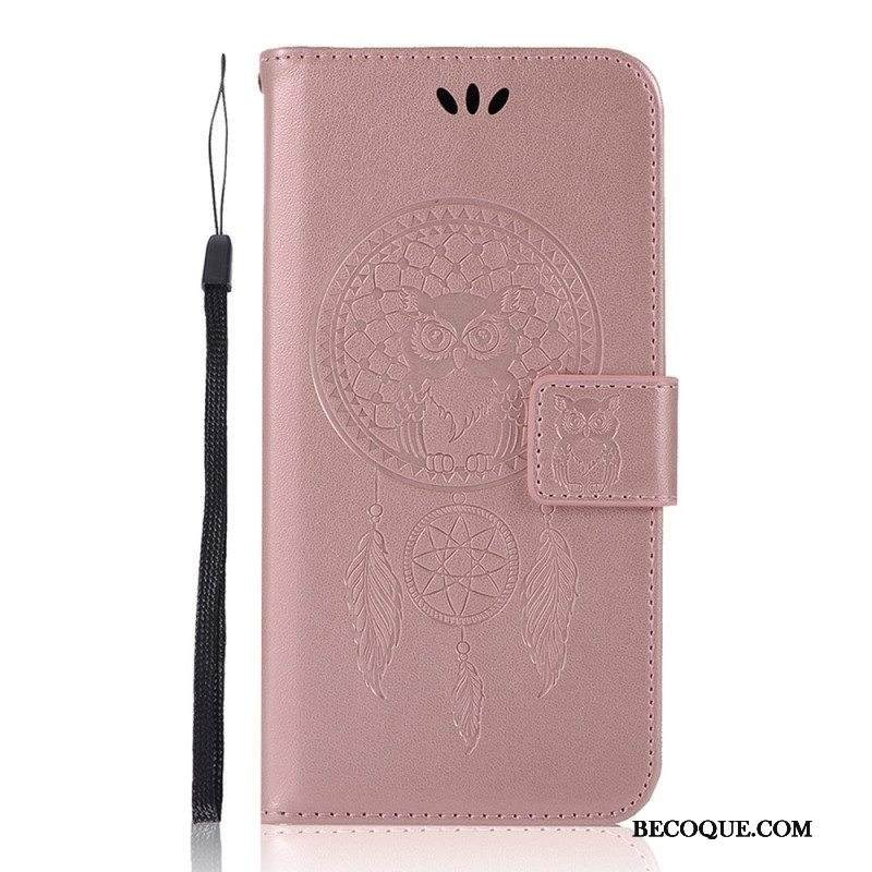 Kotelot Samsung Galaxy S22 Plus 5G Nahkaefekti Dreamcatcher Owl