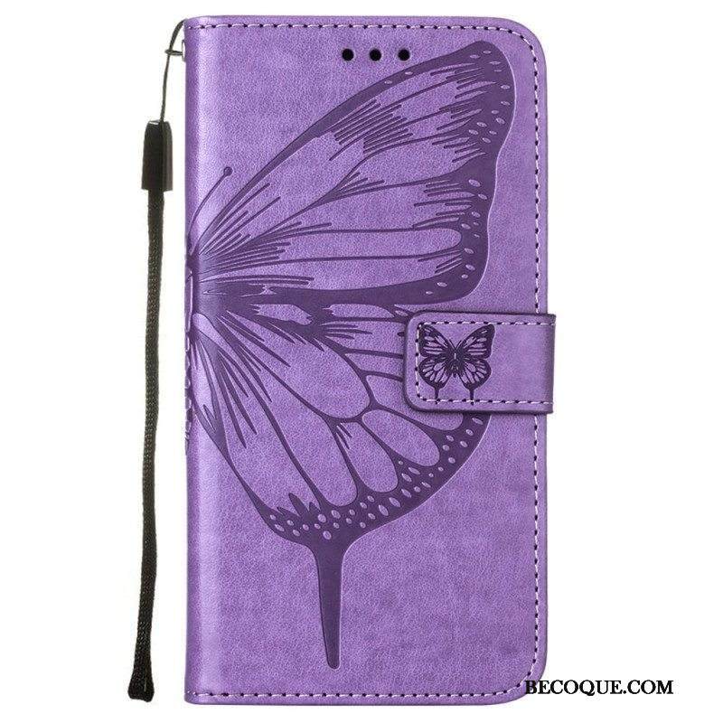 Kotelot Samsung Galaxy S23 5G Butterfly Design Kaulanauhalla