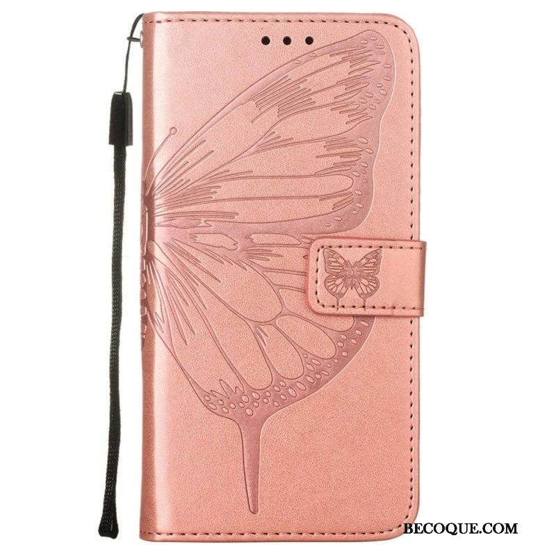 Kotelot Samsung Galaxy S23 5G Butterfly Design Kaulanauhalla