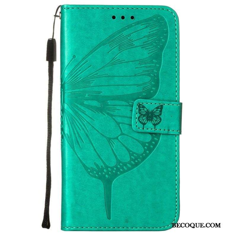 Kotelot Samsung Galaxy S23 5G Butterfly Design Kaulanauhalla