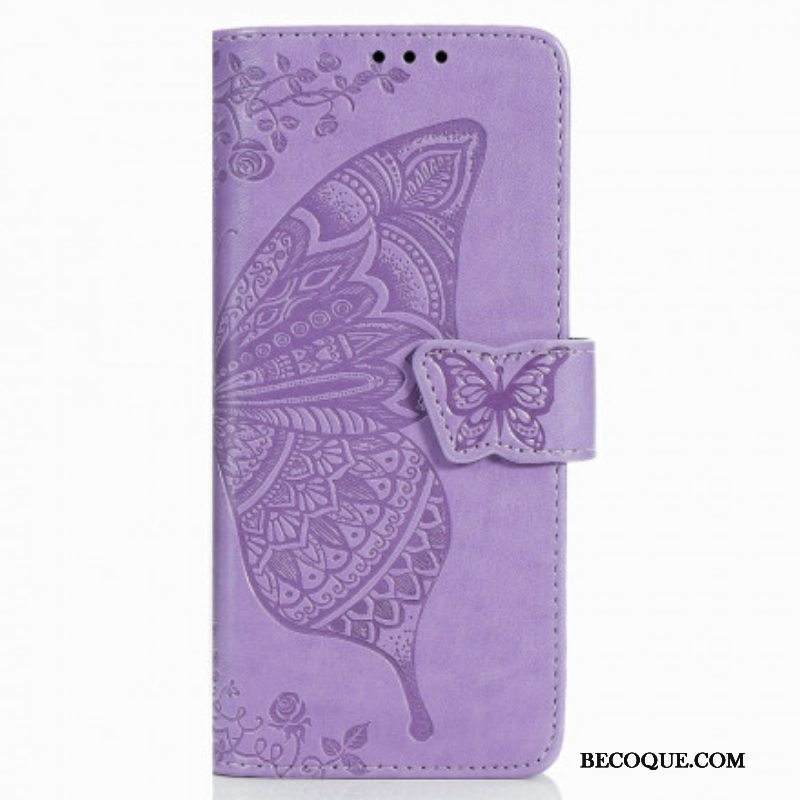 Kotelot Samsung Galaxy Z Fold 3 5G Butterfly Design Kaulanauhalla