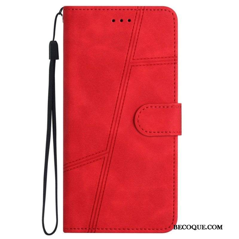 Kotelot iPhone 14 Pro Suojaketju Kuori Strappy Elegance Leather Style