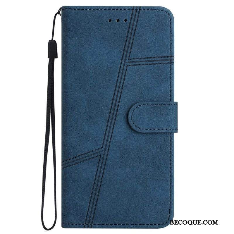 Kotelot iPhone 14 Pro Suojaketju Kuori Strappy Elegance Leather Style