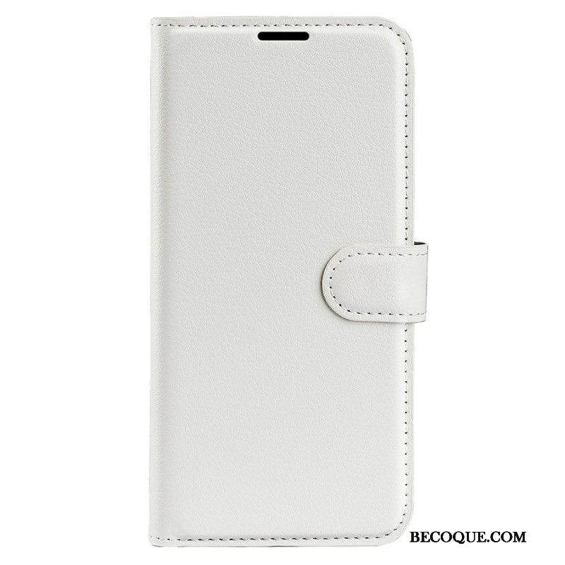 Kotelot iPhone 15 Classic Litchi Faux Leather