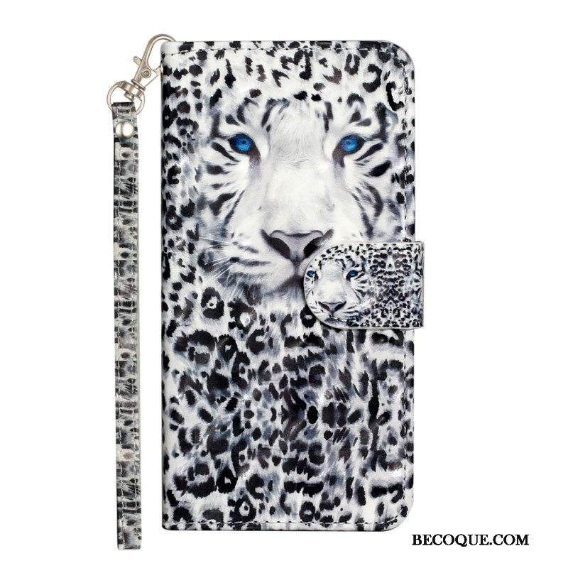 Kotelot iPhone 15 Plus Suojaketju Kuori 3d Leopard Hihnalla