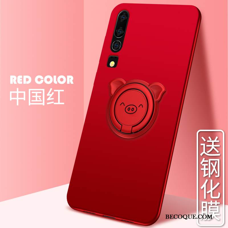 Kuori Huawei P30 Laukut Puhelimen Kuoret Jauhe, Kotelo Huawei P30 Suojaus Net Red Pesty Suede