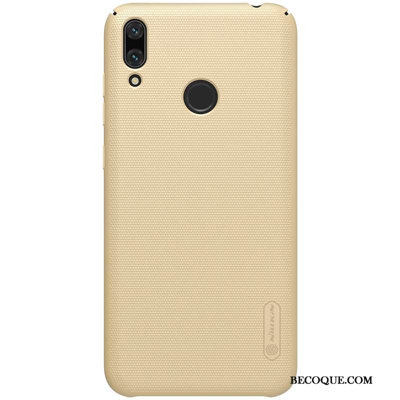 Kuori Huawei Y7 2019 Suojaus Punainen Pesty Suede, Kotelo Huawei Y7 2019 Kulta Murtumaton