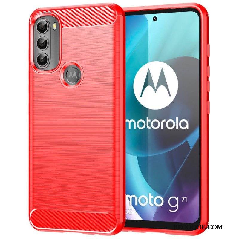 Kuori Moto G71 5G Harjattua Hiilikuitua