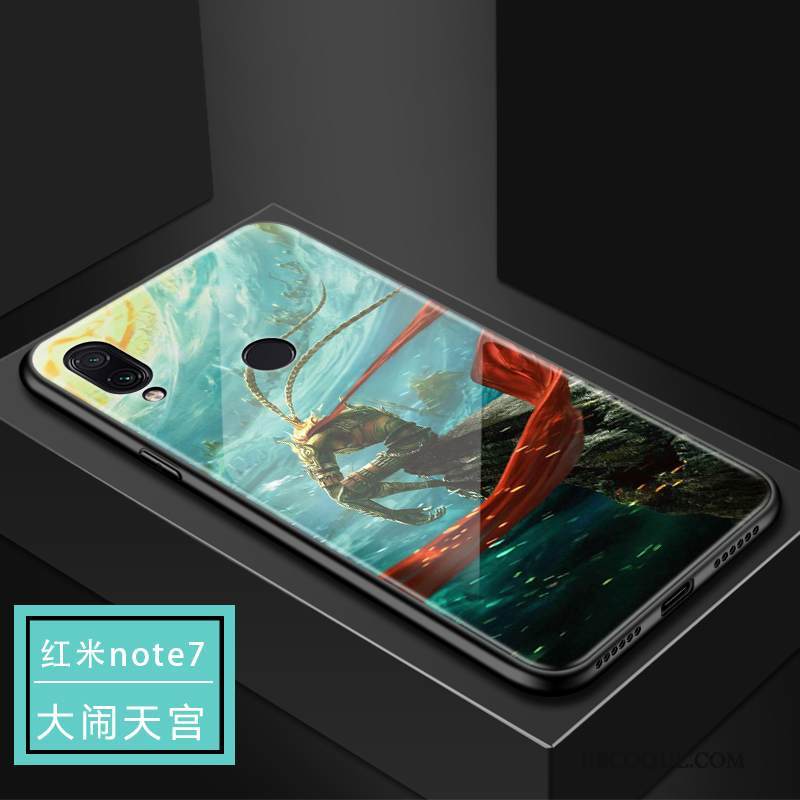 Kuori Redmi Note 7 Laukut Persoonallisuus Lasi, Kotelo Redmi Note 7 Suojaus Murtumaton Punainen