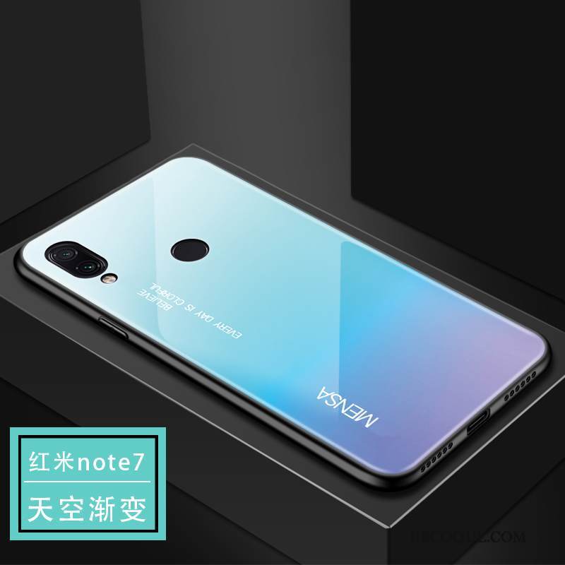 Kuori Redmi Note 7 Laukut Persoonallisuus Lasi, Kotelo Redmi Note 7 Suojaus Murtumaton Punainen