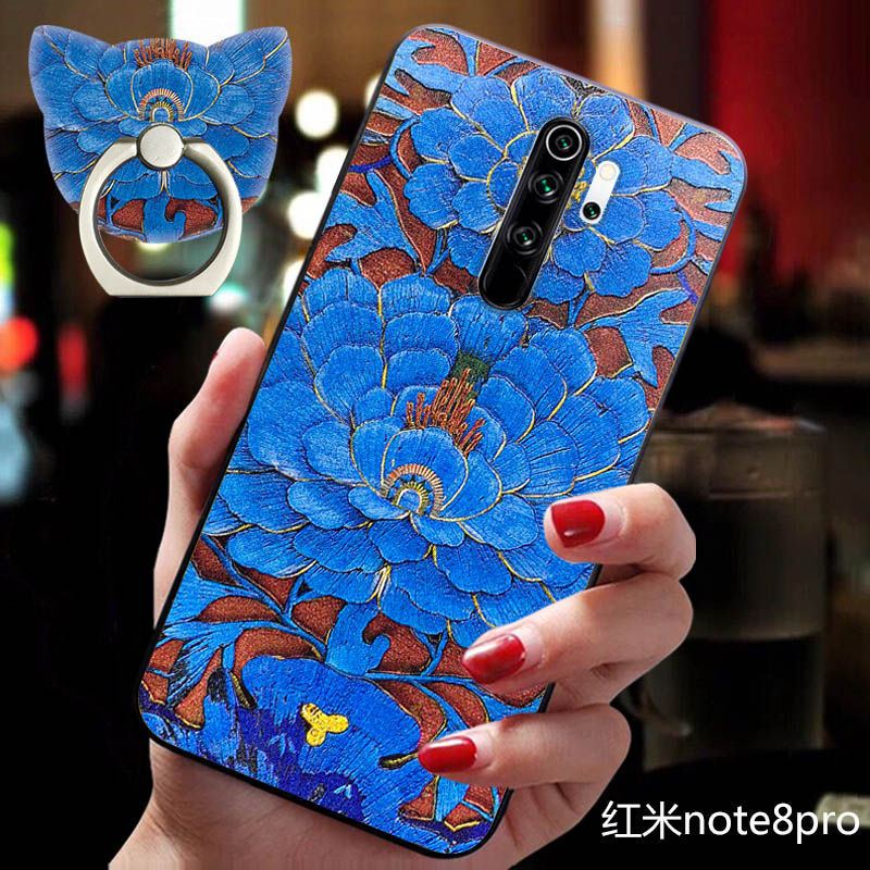 Kuori Redmi Note 8 Pro Silikoni Pieni Ylellisyys, Kotelo Redmi Note 8 Pro Pehmeä Neste Kiinalainen Tyyli Punainen