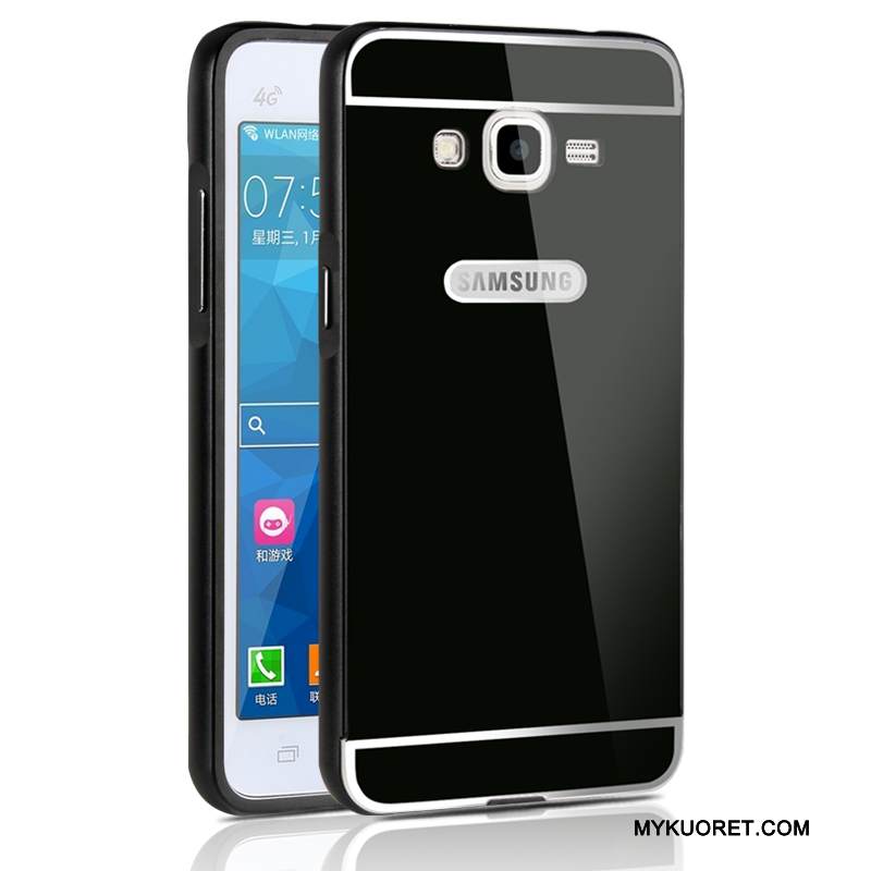 Kuori Samsung Galaxy J3 2015 Metalli Murtumaton Hopea, Kotelo Samsung Galaxy J3 2015 Suojaus Kova Puhelimen Kuoret