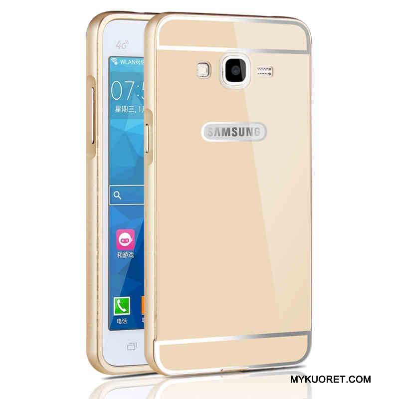 Kuori Samsung Galaxy J3 2015 Metalli Murtumaton Hopea, Kotelo Samsung Galaxy J3 2015 Suojaus Kova Puhelimen Kuoret