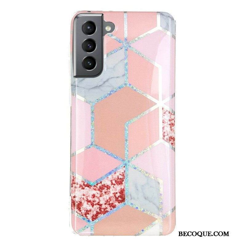 Kuori Samsung Galaxy S21 FE Glitter Design Marble