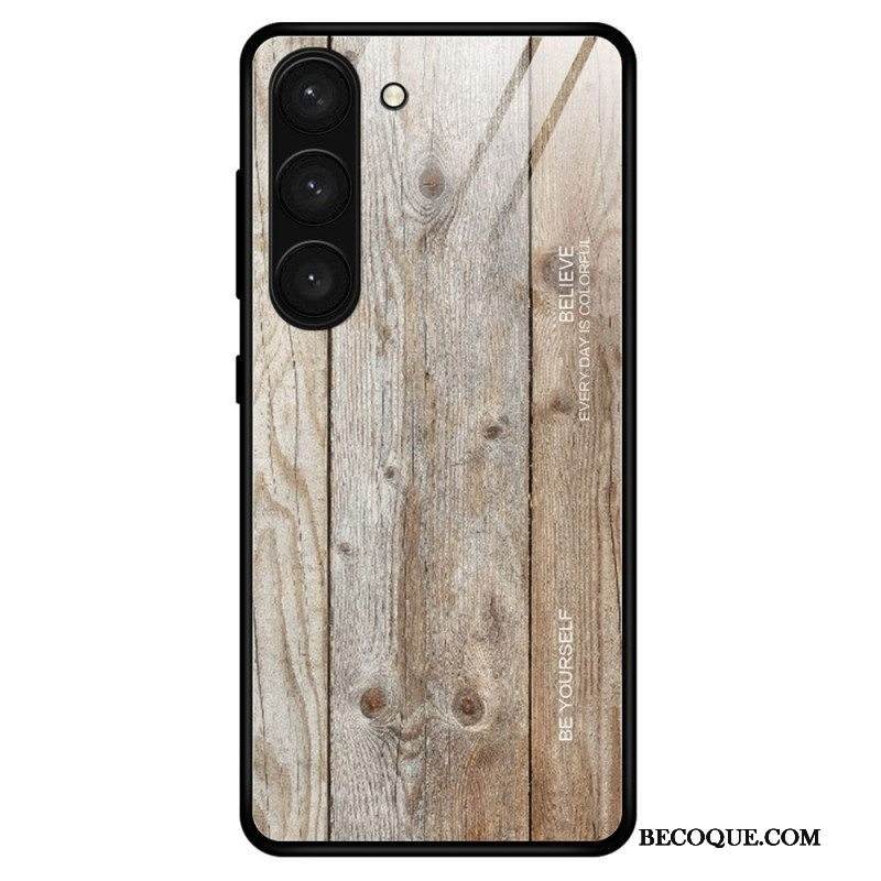 Kuori Samsung Galaxy S23 5G Wood Design Karkaistu Lasi