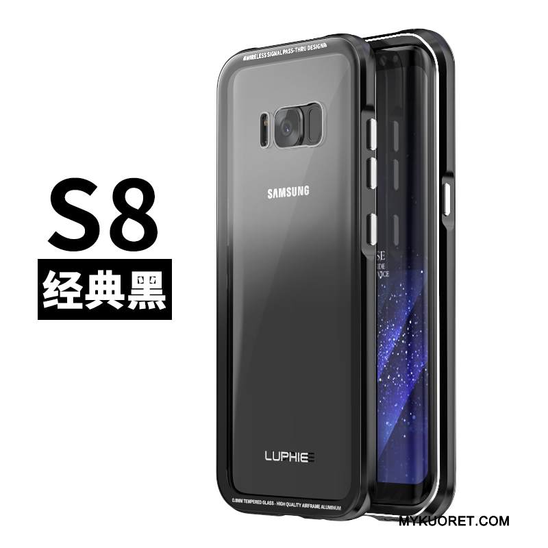 Kuori Samsung Galaxy S8 Luova Karkaisu Puhelimen Kuoret, Kotelo Samsung Galaxy S8 Suojaus Musta Kehys