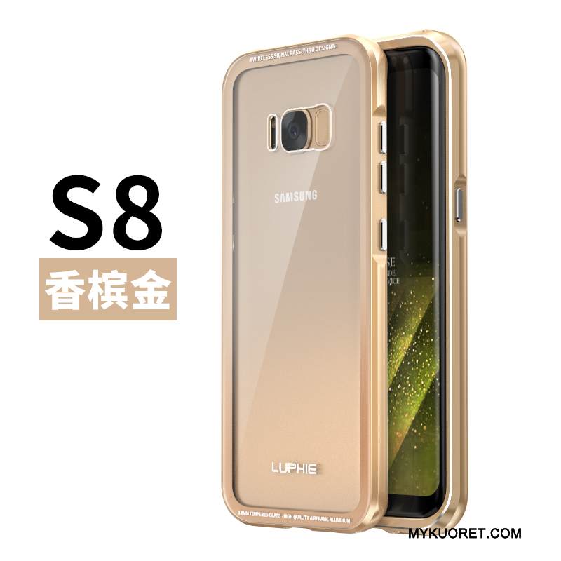 Kuori Samsung Galaxy S8 Luova Karkaisu Puhelimen Kuoret, Kotelo Samsung Galaxy S8 Suojaus Musta Kehys