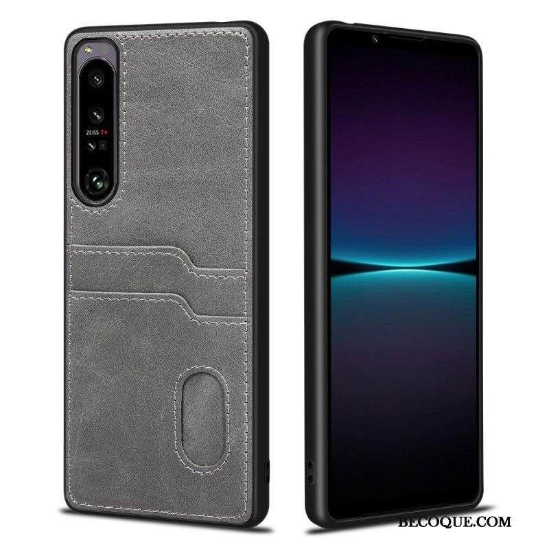 Kuori Sony Xperia 1 IV Kaksinkertainen Korttikotelo