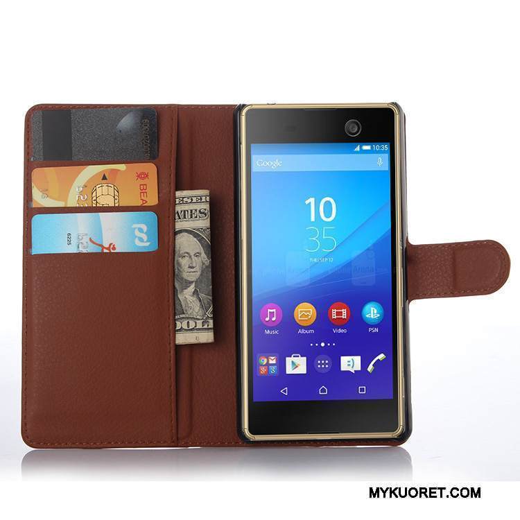 Kuori Sony Xperia M5 Dual Nahka Puhelimen Kuoret, Kotelo Sony Xperia M5 Dual Suojaus