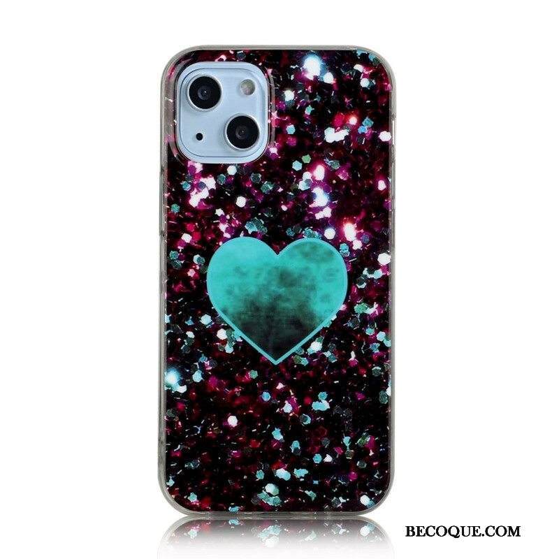 Kuori iPhone 13 Mini Glitter Marble