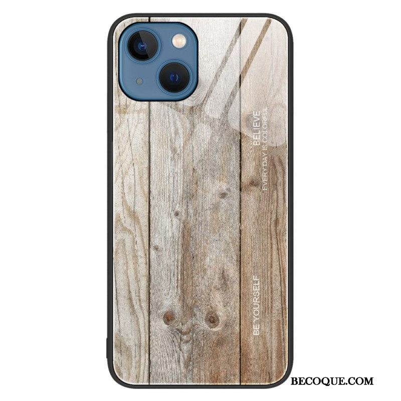 Kuori iPhone 14 Wood Design Karkaistu Lasi