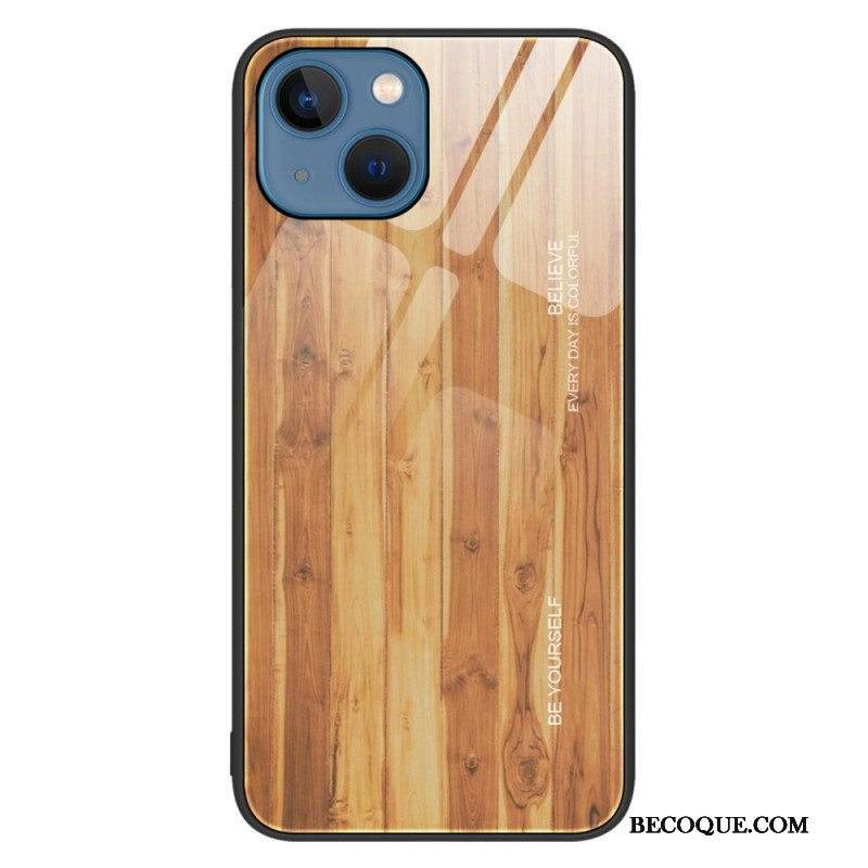 Kuori iPhone 14 Wood Design Karkaistu Lasi