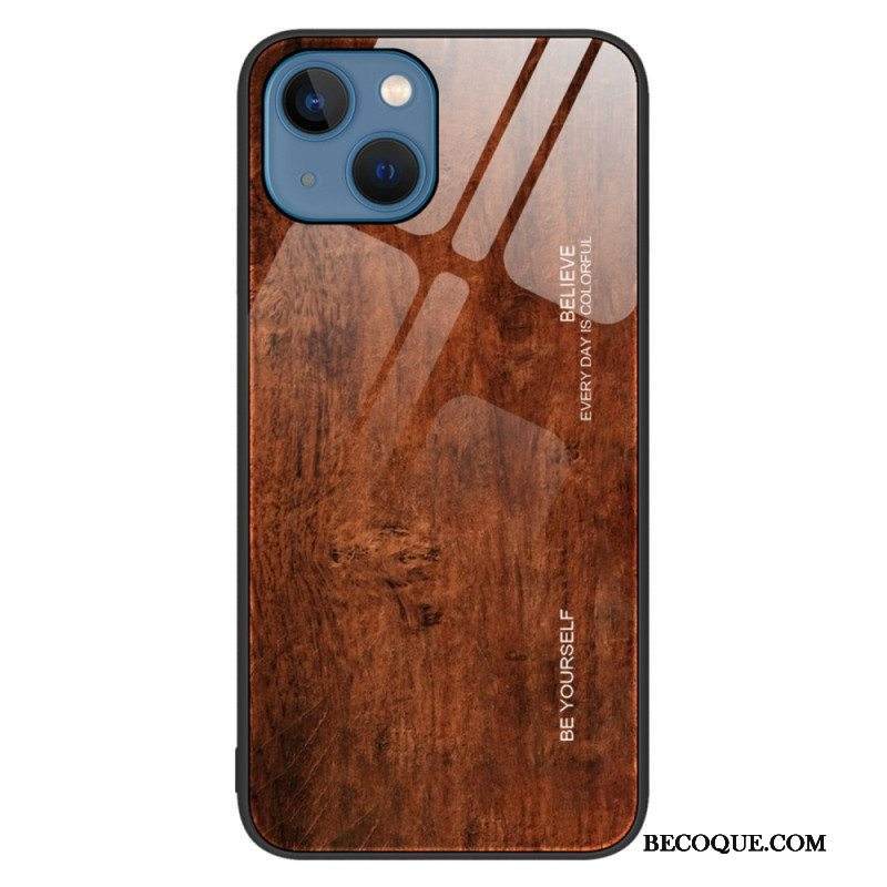 Kuori iPhone 14 Wood Design Karkaistu Lasi