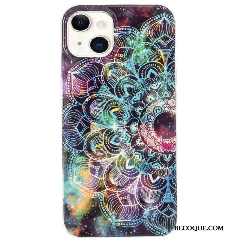 Kuori iPhone 15 Plus Fluoresoiva Mandala