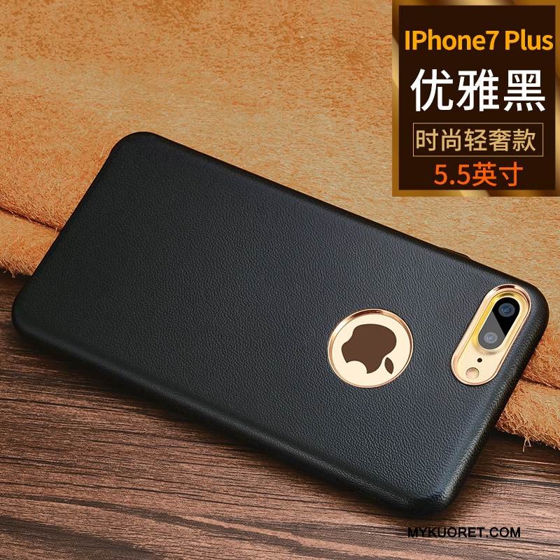 Kuori iPhone 7 Plus Nahka Liiketoiminta Sininen, Kotelo iPhone 7 Plus Suojaus Puhelimen Kuoret Trendi