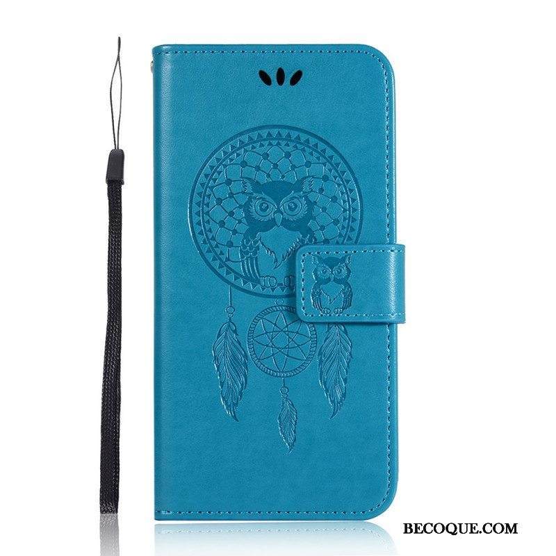 Nahkakotelo Samsung Galaxy A13 5G / A04s Nahkaefekti Dream Catcher Owl