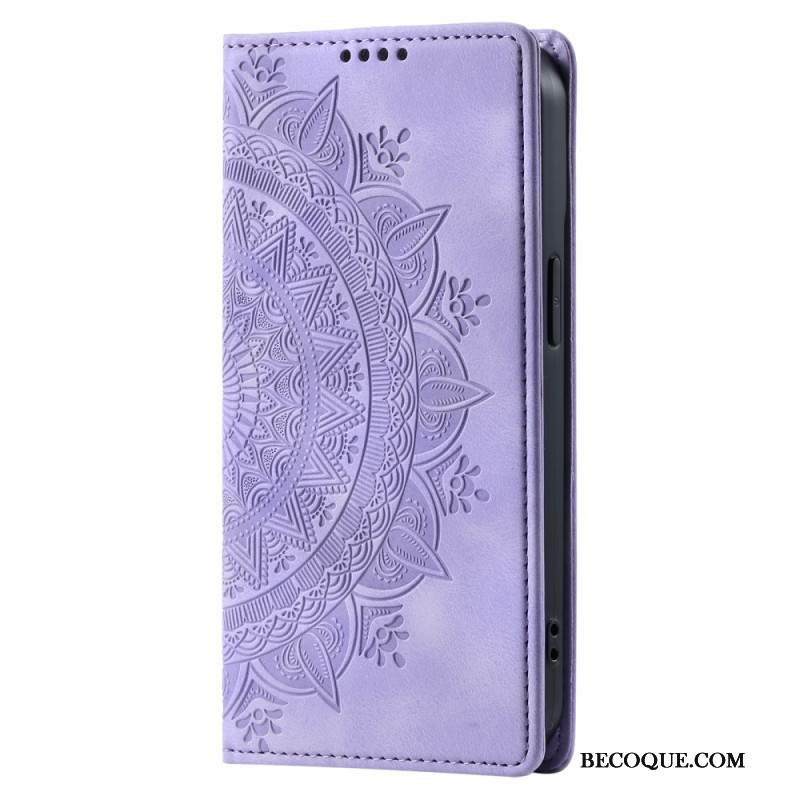 Nahkakotelo Samsung Galaxy A16 5g Suede Effect Mandala Pattern