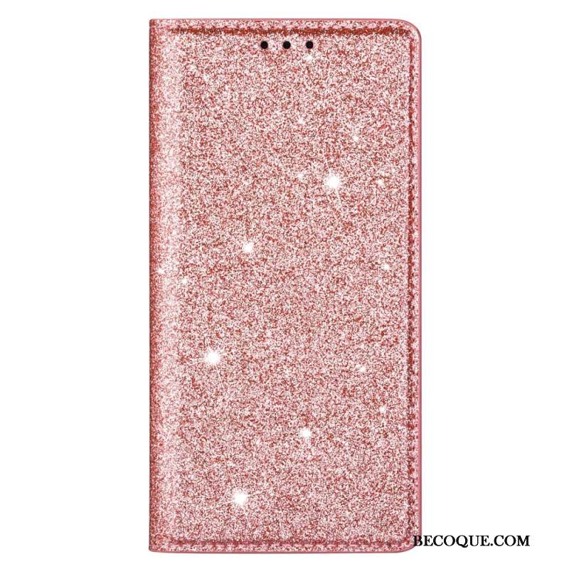 Nahkakotelo Samsung Galaxy A55 5g Glitteriä Suojakuori