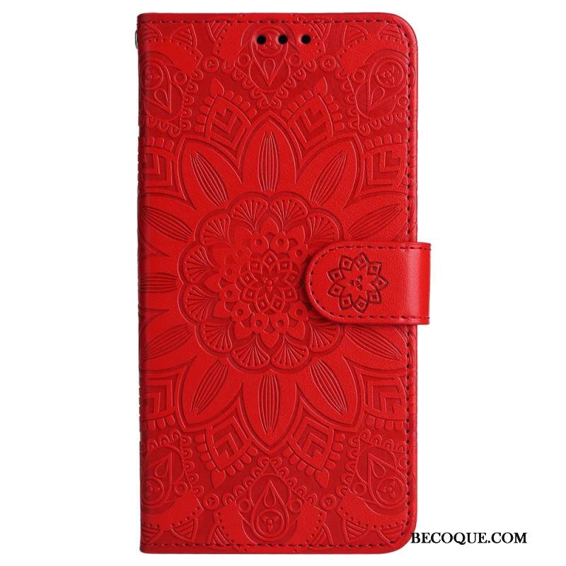 Nahkakotelo Samsung Galaxy M55 5g Mandala Kaulanauhalla