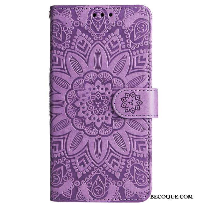 Nahkakotelo Samsung Galaxy M55 5g Mandala Kaulanauhalla