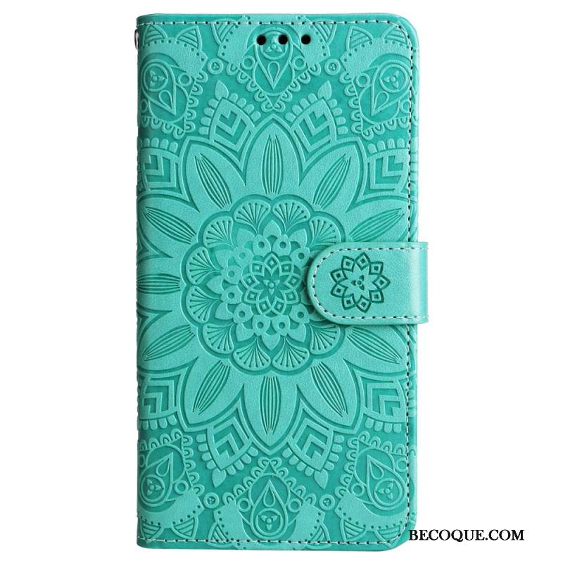 Nahkakotelo Samsung Galaxy M55 5g Mandala Kaulanauhalla