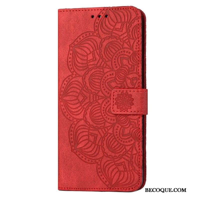 Nahkakotelo Samsung Galaxy S23 5G Suojaketju Kuori Strappy Mandala