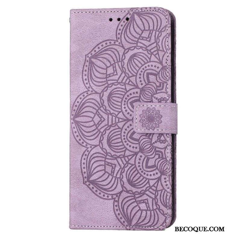 Nahkakotelo Samsung Galaxy S23 5G Suojaketju Kuori Strappy Mandala