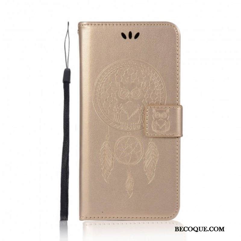 Nahkakotelo Xiaomi Redmi Note 10 Pro Nahkaefekti Dreamcatcher Owl