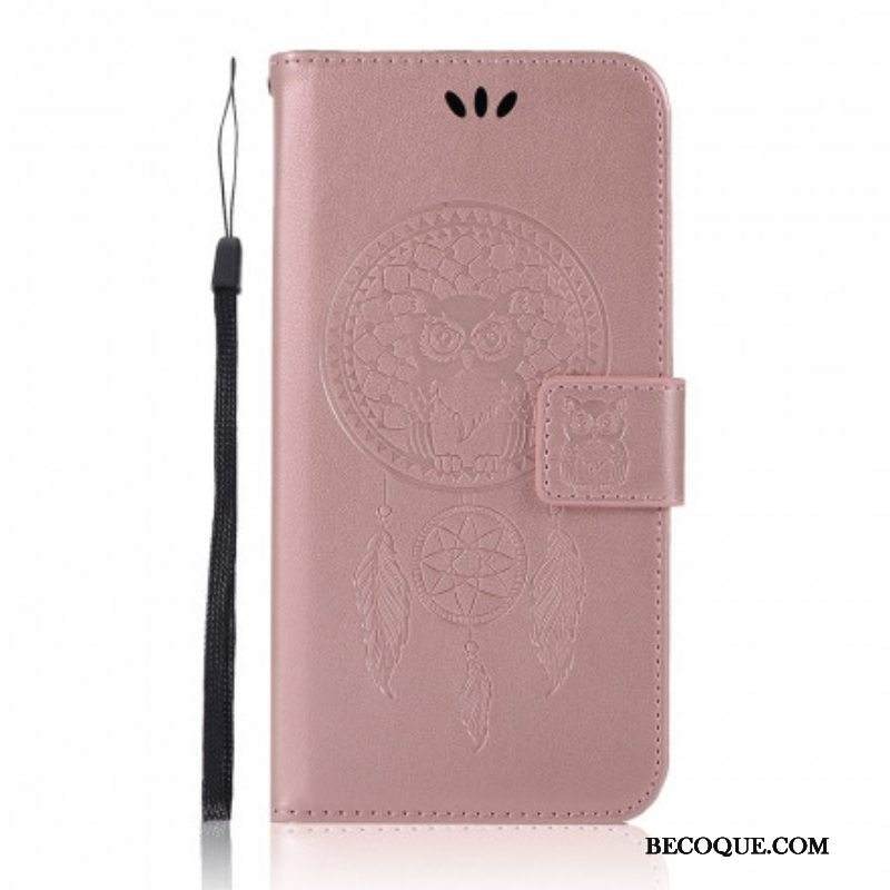 Nahkakotelo Xiaomi Redmi Note 10 Pro Nahkaefekti Dreamcatcher Owl