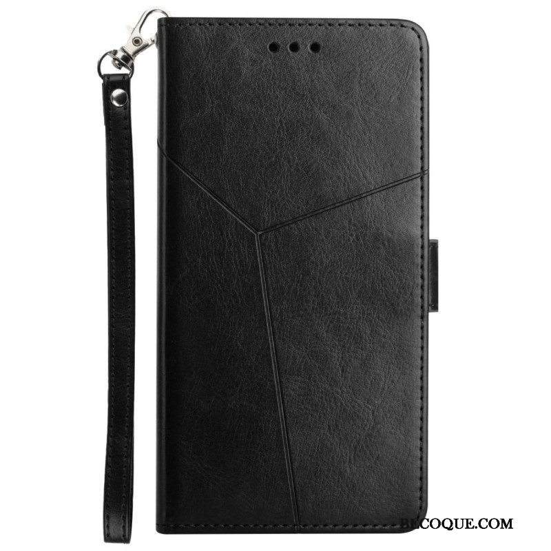 Nahkakotelo Xiaomi Redmi Note 11 Pro Plus 5G Suojaketju Kuori Strappy Geometric Leather Style