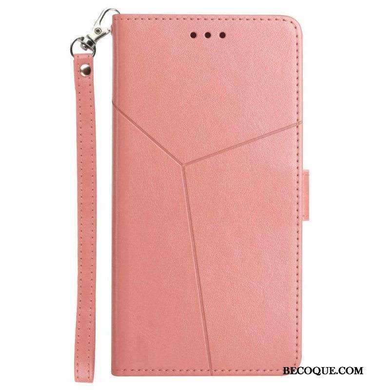 Nahkakotelo Xiaomi Redmi Note 11 Pro Plus 5G Suojaketju Kuori Strappy Geometric Leather Style