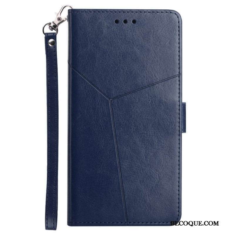 Nahkakotelo Xiaomi Redmi Note 11 Pro Plus 5G Suojaketju Kuori Strappy Geometric Leather Style