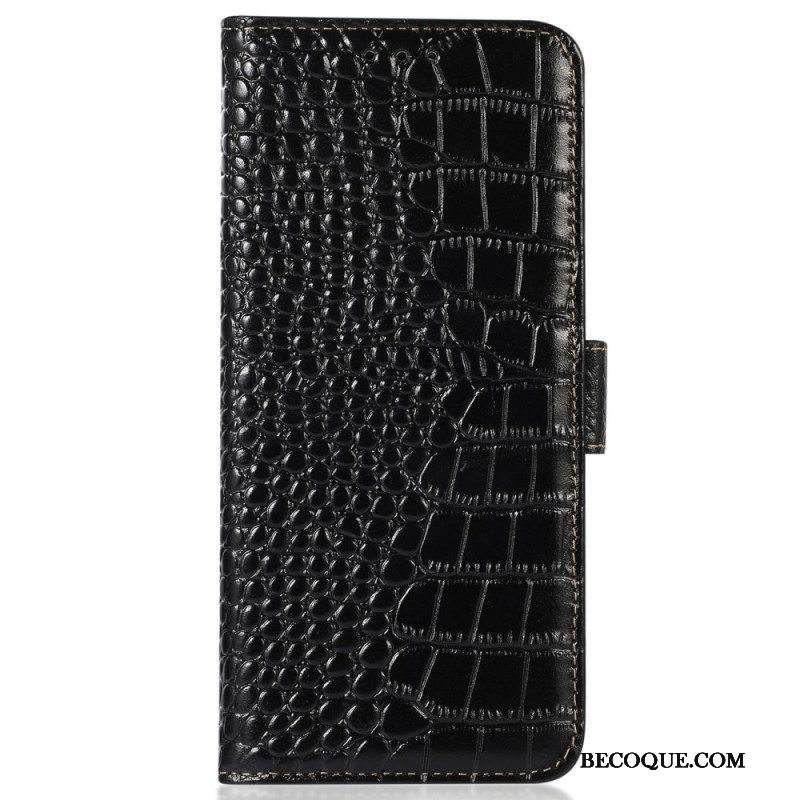 Nahkakotelo iPhone 14 Pro Max Crocodile Style Rfid