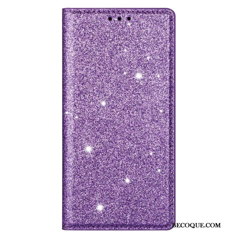 Nahkakotelo iPhone 16 Pro Glitteriä Suojakuori