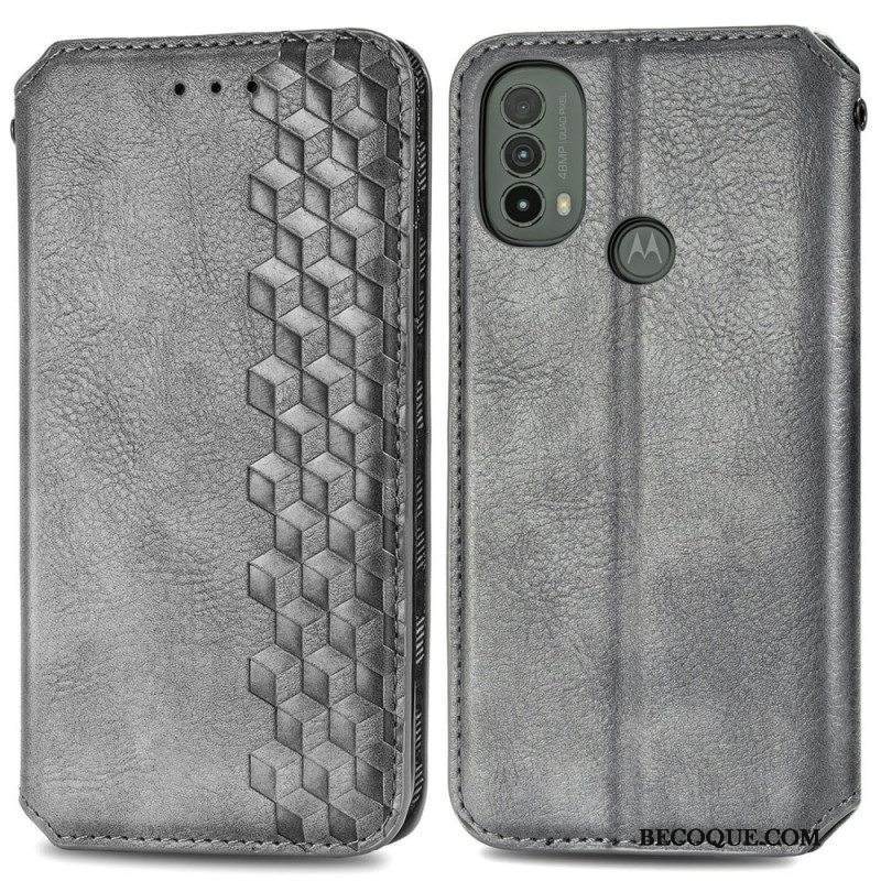 Puhelinkuoret Moto E40 / E30 / E20 Kotelot Flip Nahkaefekti Diamond Texture