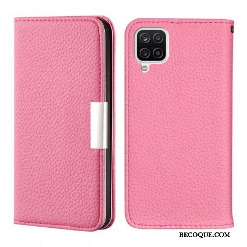 Puhelinkuoret Samsung Galaxy M12 / A12 Kotelot Flip Keinonahka Litchi Ultra Chic