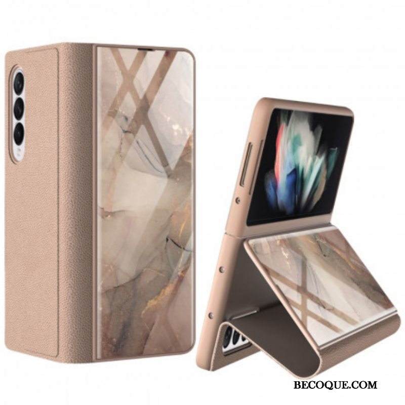 Puhelinkuoret Samsung Galaxy Z Fold 3 5G Kotelot Flip Gkk Marmori Karkaistu Lasi