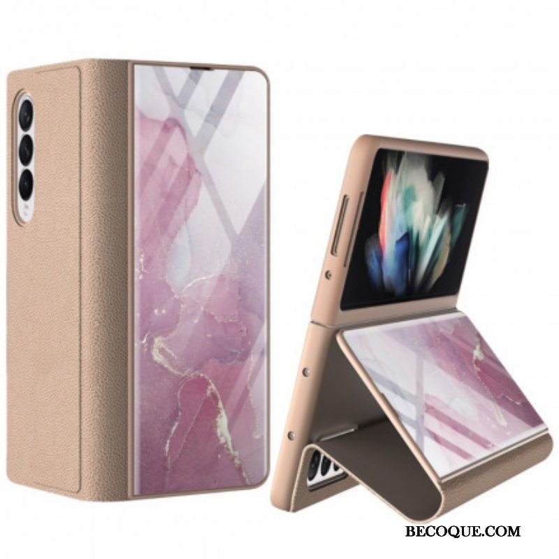 Puhelinkuoret Samsung Galaxy Z Fold 3 5G Kotelot Flip Gkk Marmori Karkaistu Lasi